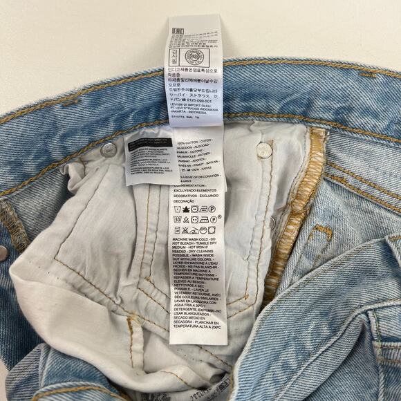 Levi's Premium Women 501 Original Button Fly Cropped Jeans 31x28 Blue NWT - Picture 14 of 15